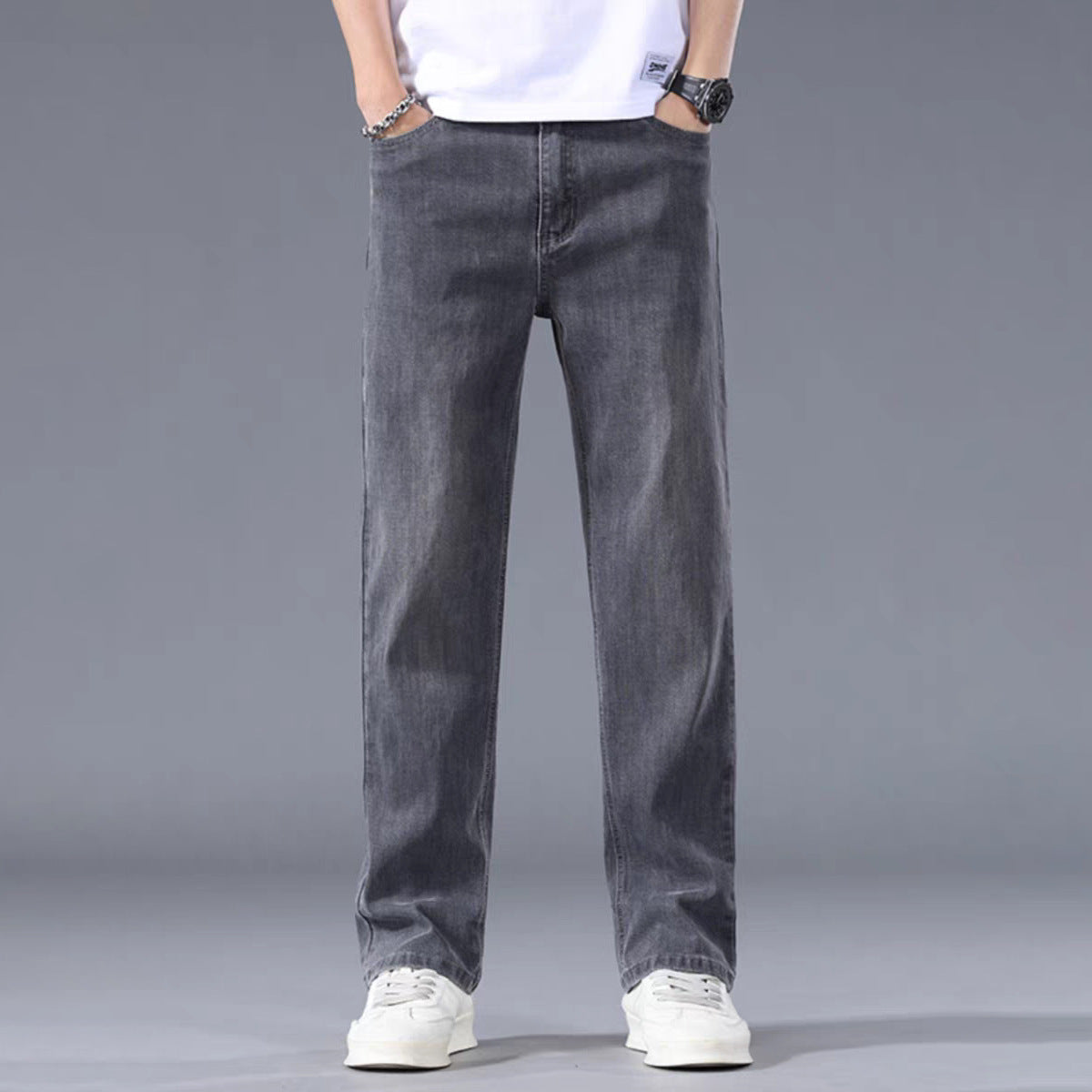 Herr Casual Straight Loose Jeans